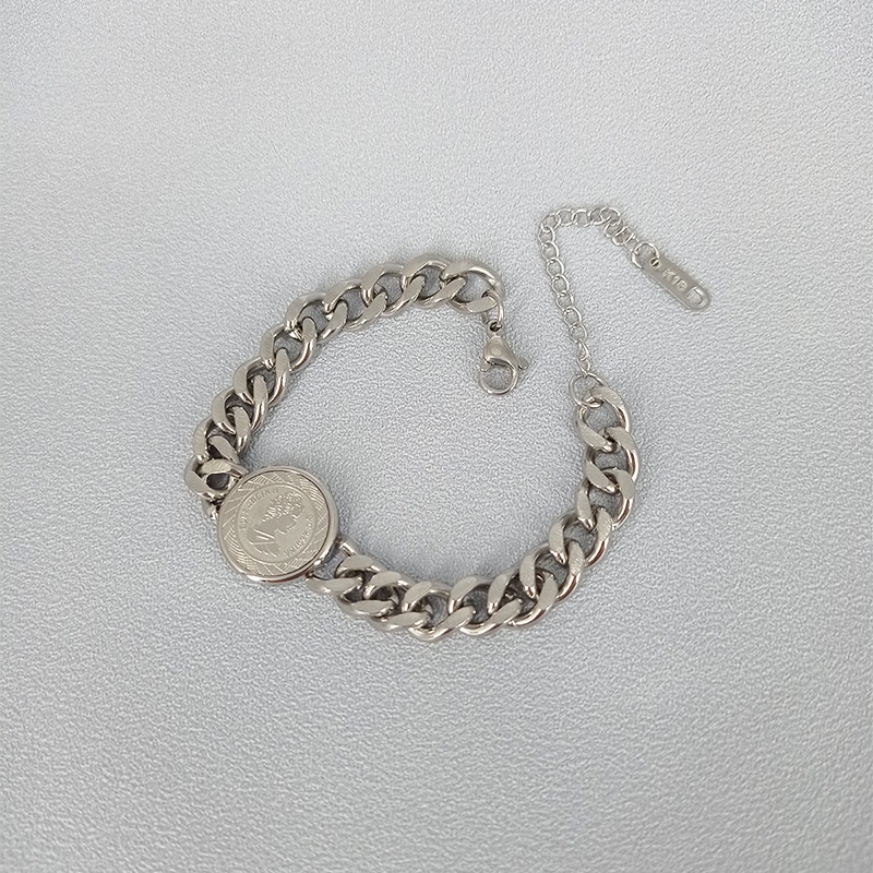 Gelang tangan tebal titanium korea style anti karat