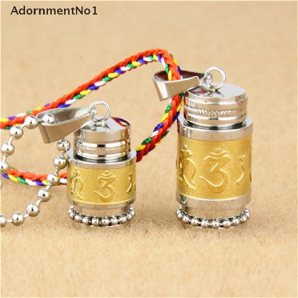 (AdornmentNo1) Kalung Rantai Dengan Liontin Roda Buddhism Bahan Stainless Steel Untuk Pria / Wanita