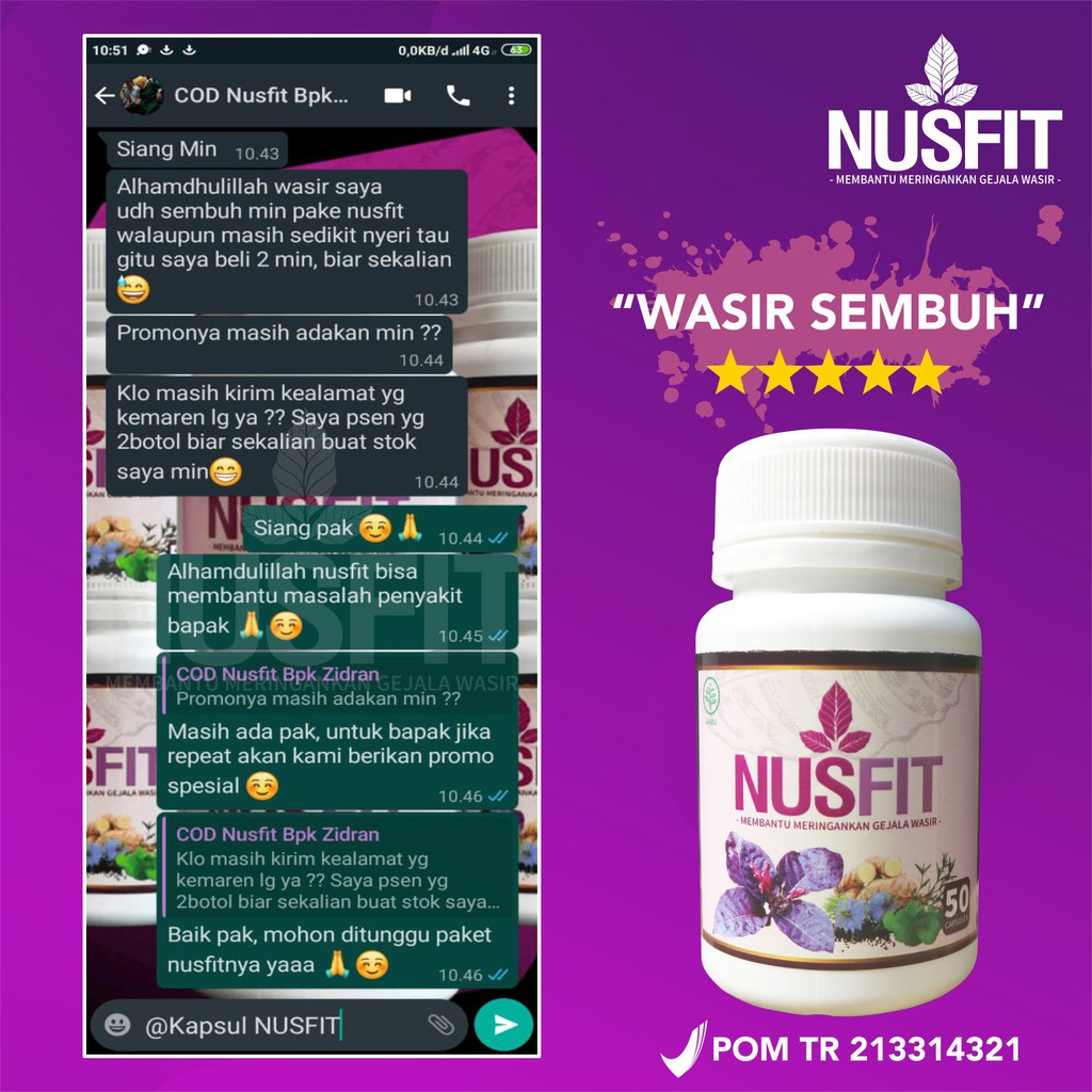 OBAT WASIR &amp; AMBEIEN TERAMPUH NUSFIT !!! ATASI BENJOLAN / HERBAL AMAN &amp; SUDAH BERSTANDAR BPOM