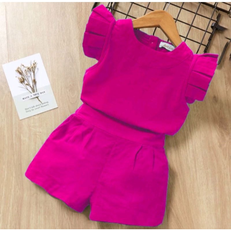 Dress/Rok Set| Setelan Terbaru Anak Perempuan Jamsuit Rempel Monoea Muscreb 1-5 Tahun Setelan Anak Perempuan Dress Kekinian Terlaris