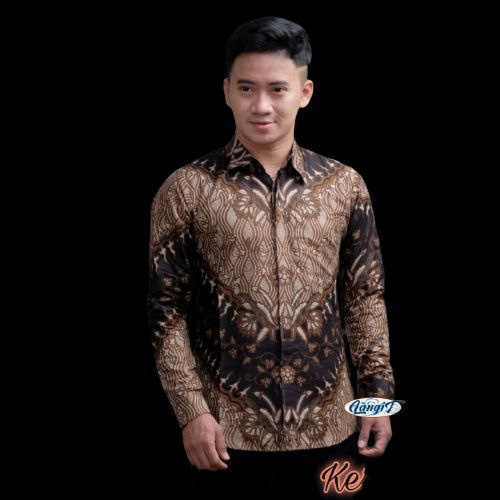 Furiosa Batik KUPU PUTIH Baju Batik Pria Atasan Kemeja Batik Pria Lengan Panjang Motif Kupu Putih size M L XL XXL