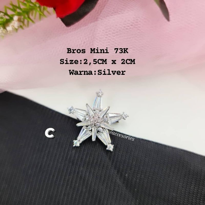 Bross mini Zirconia,bros mini swaroski high quality,bros kecil swaroski,bros dagu kecil-#C