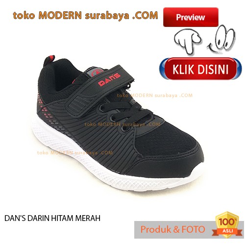 DANS DARIN HITAM MERAH sepatu anak sepatu casual sneakers