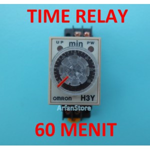 TDR 60 Menit Time Delay Relay Timer Penunda Waktu AC 220V H3Y-2 Omron