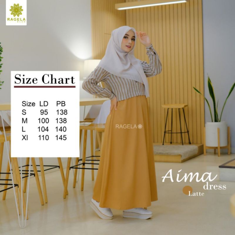 aima dress salur kombi polos by ragela hijab