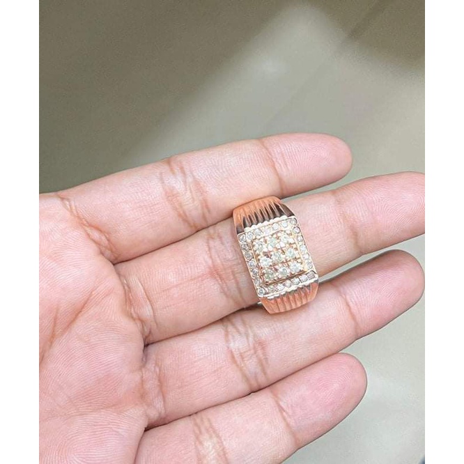 Cincin Pria Mata 9 Berlian Medan Asli bmf