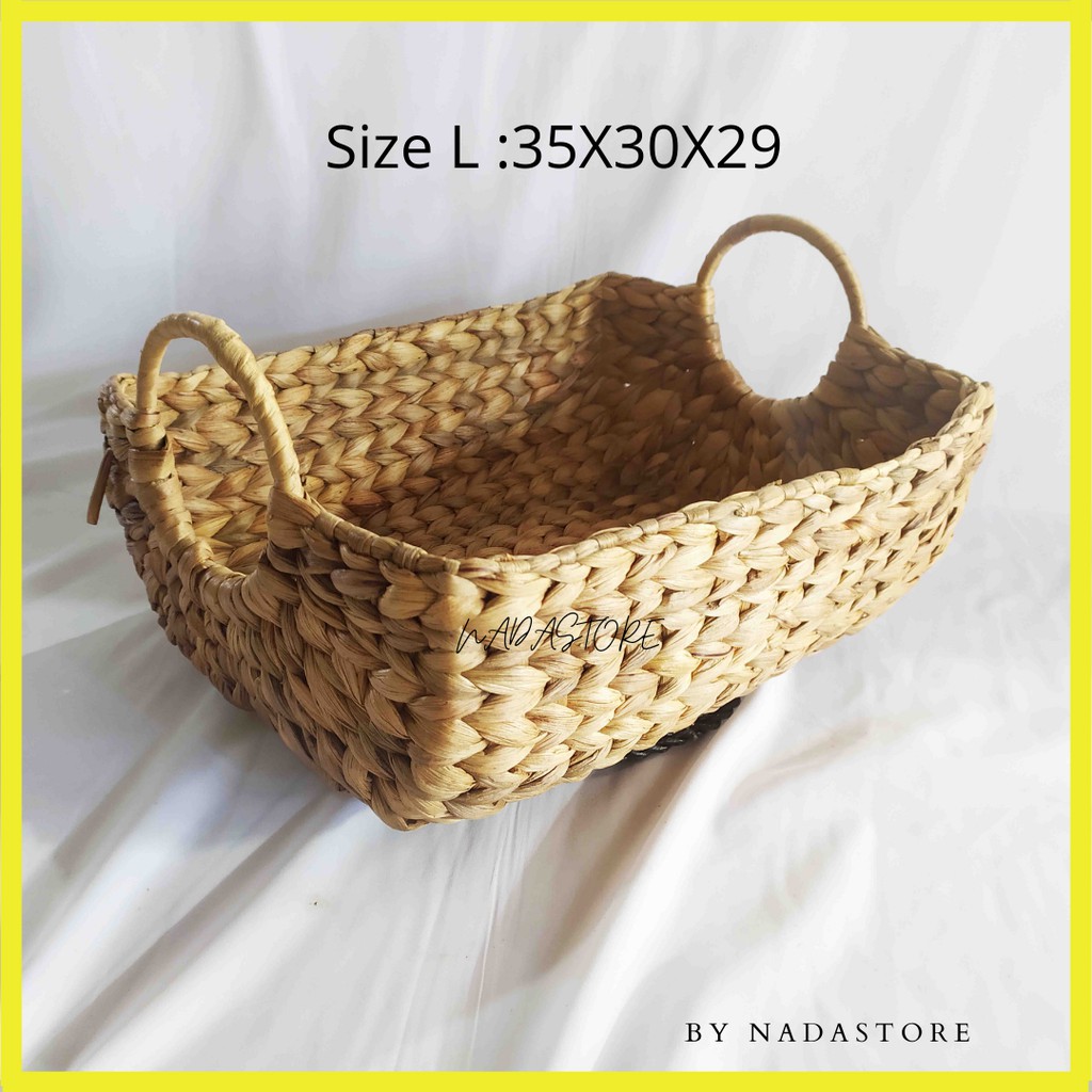 Keranjang Hampers / Tray Hampers / Tempat Serbaguna Anyaman Enceng Gondok Unik Handmade