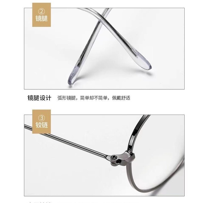 Rowling (16-6)Impor murah Frame Kacamata Wanita dan Pria Gaya Retro Round Eyeglasses Metal Frame Kacamata Fashion