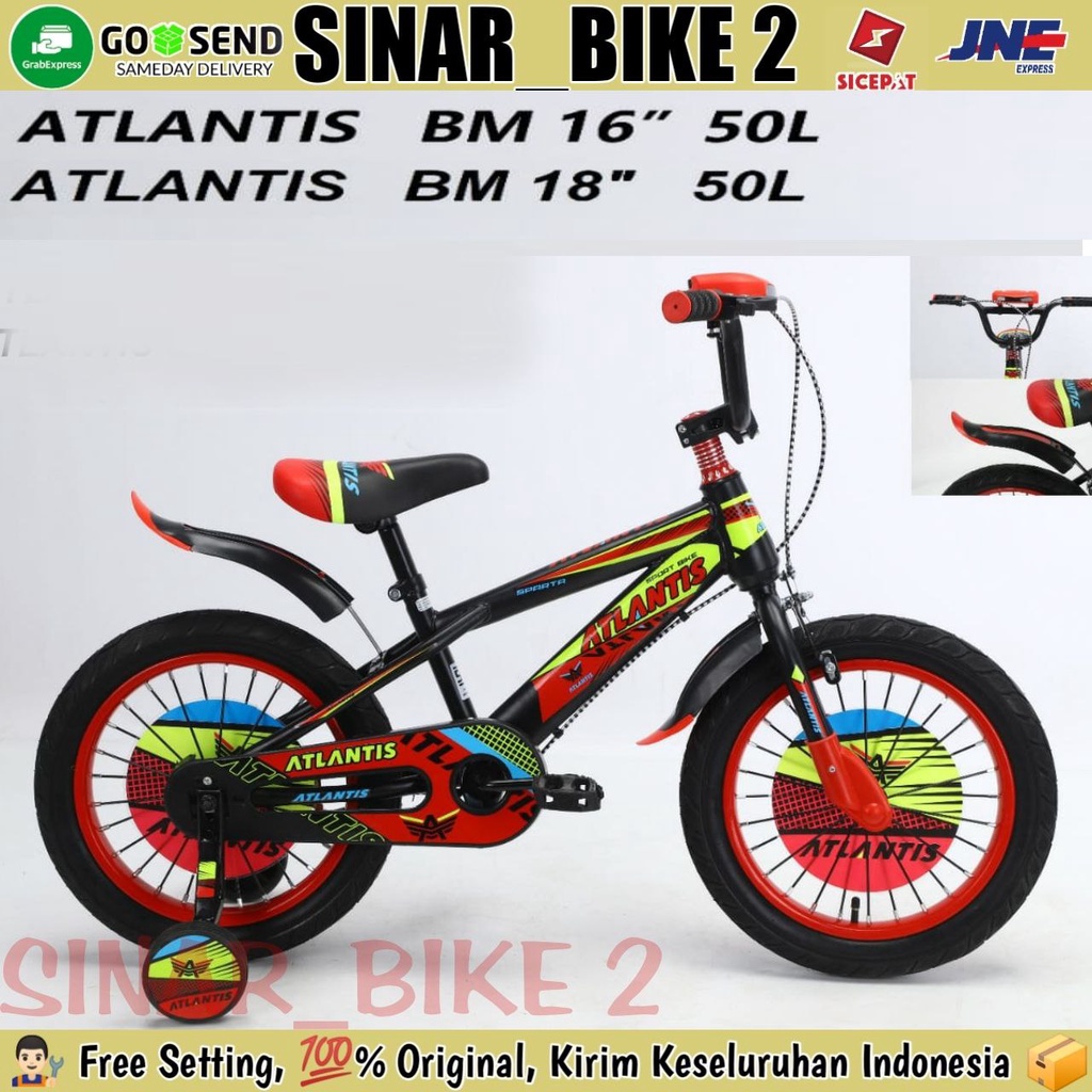 Sepeda Anak Laki-laki BMX Atlantis 50 L 16 &amp; 18 Inch Ban 2.50