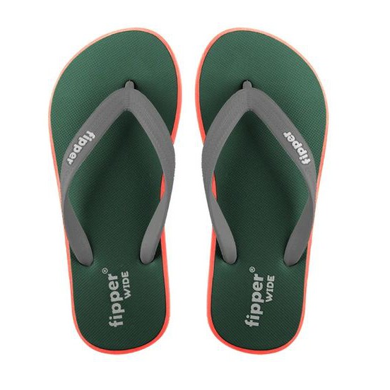 Sandal Fipper Wide Green Emerald Peach Grey Light Original