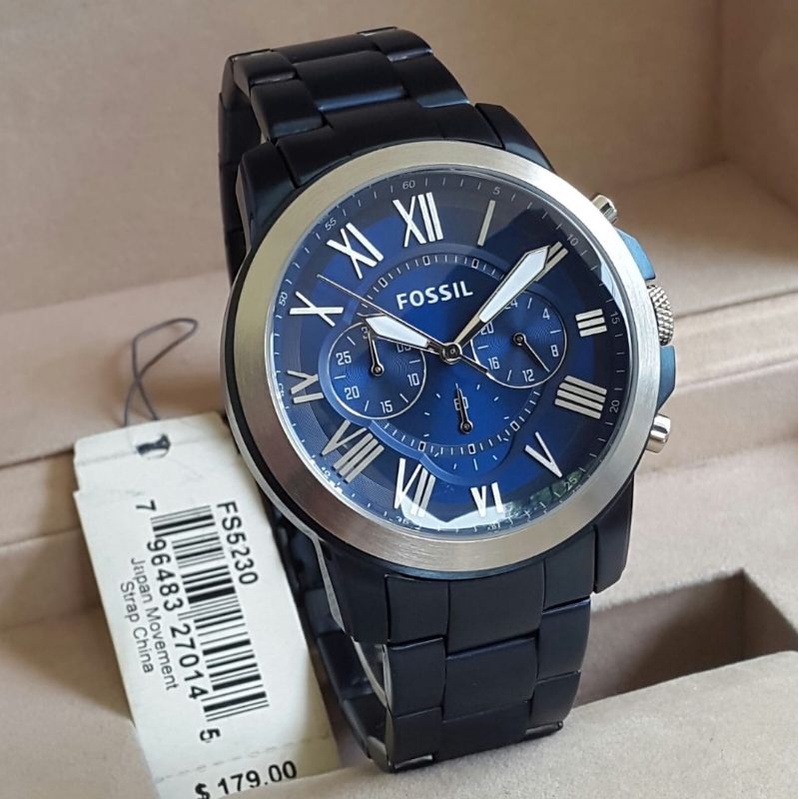 JAM TANGAN PRIA TERLARIS FO-SSIL FS-5230 SERIES STRAP RANTAI