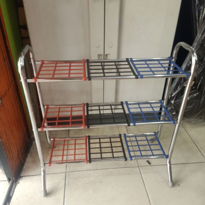 Rak Sepatu stainless 3susun