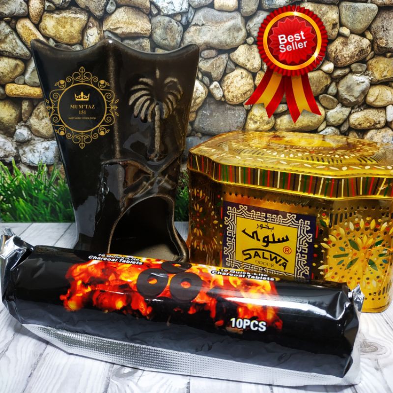 Paket Lengkap Bukhur Bukhoor Dupa Arab Salwa Odour By Surrati Asli Original 100 Gr Free Tempat Buhur