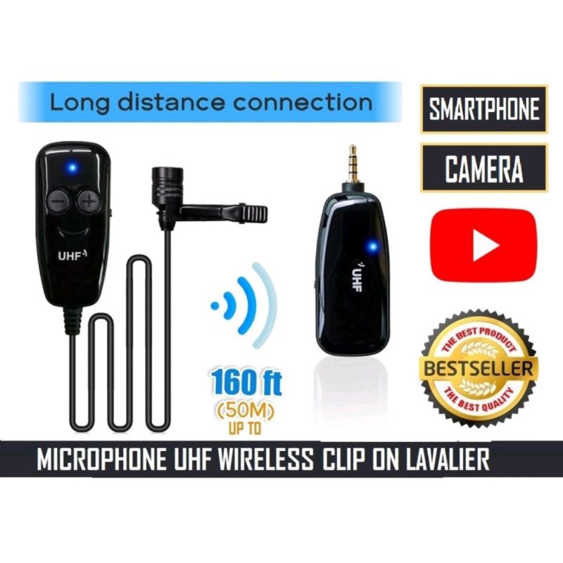 Microphone Wireless Clip on Mic 2.4 VLOG PRANK preloved
