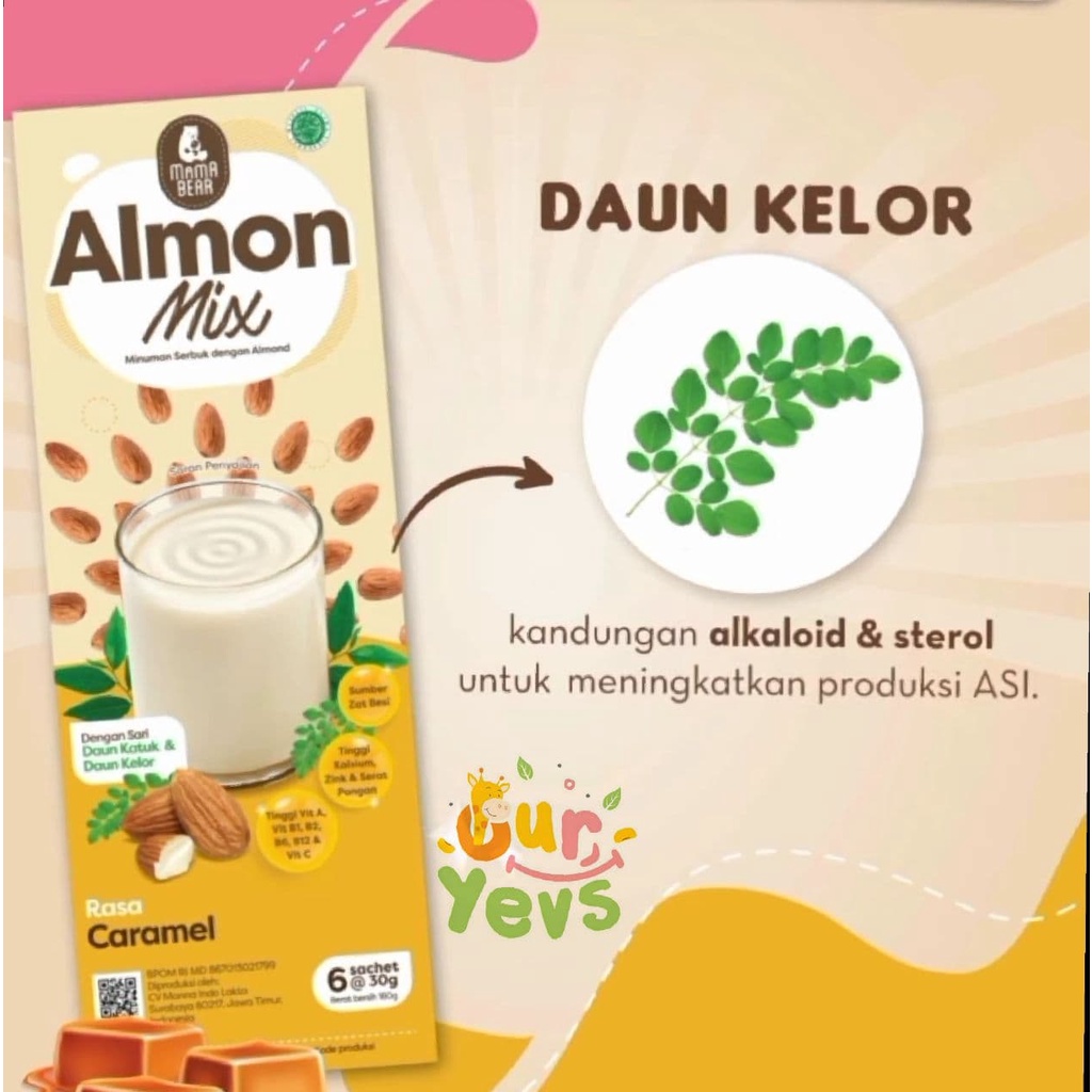 Mama Bear Almon Mix NEW FORMULA CARAMEL / Almonmix mamabear / mama bear almond/ ASI Booster / Pelancar ASI