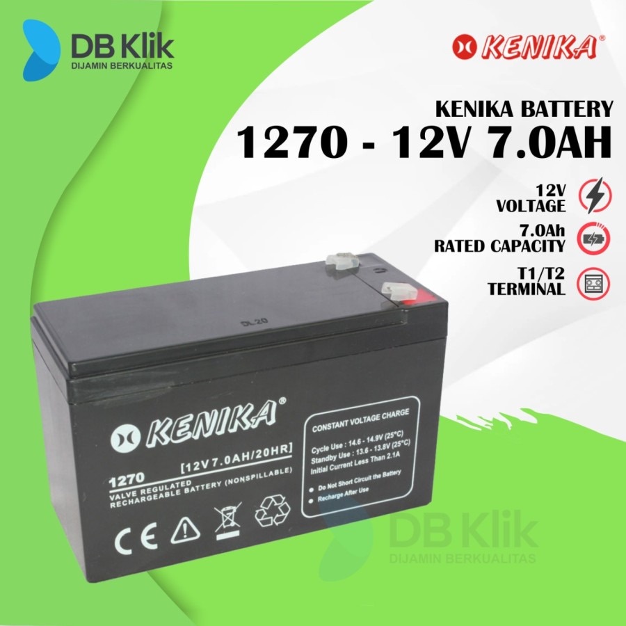 Battery UPS KENIKA 1270 12V 7ah - Baterai UPS Kenika 12V7.0AH 20HR ...