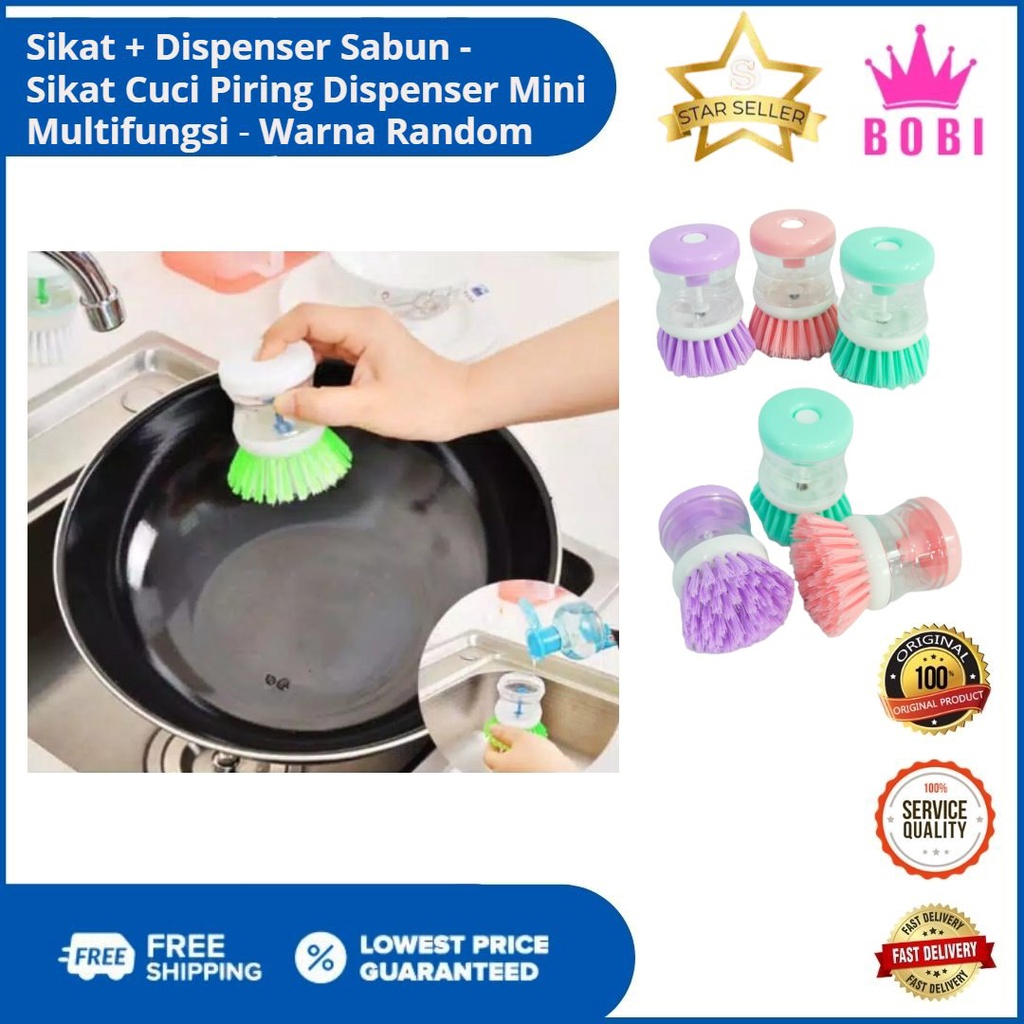 Sikat Cuci Piring Dispenser / Multifungsi Sikat + Dispenser Sabun / Sikat Pembersih - Warna Random