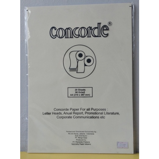 

CONCORDE A4 90 G 80202 KREM 1 PAK (20 LEMBAR)