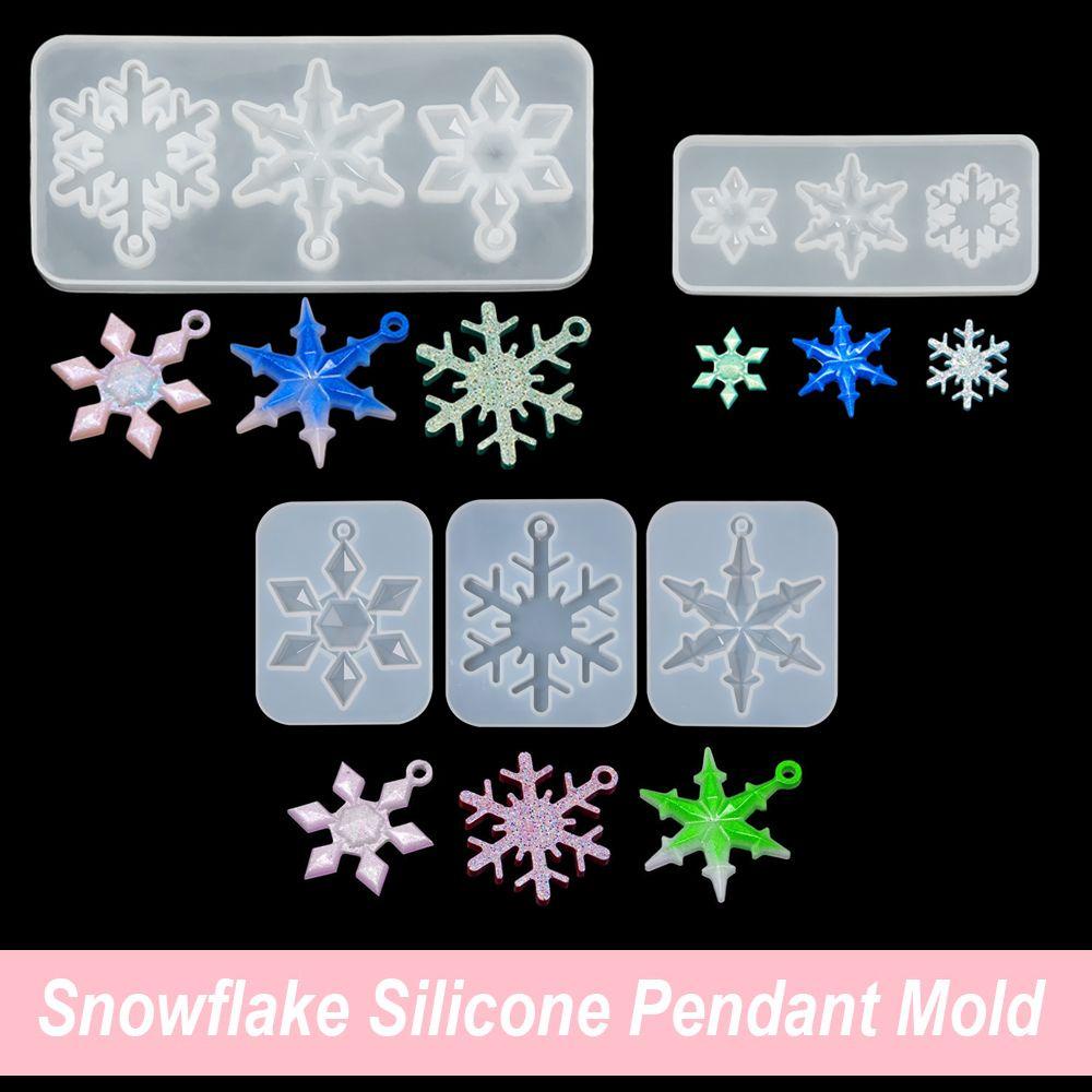 Suyo Cetakan Resin Bentuk Snowflake Transparan Untuk Membuat Perhiasan / Gantungan Kunci