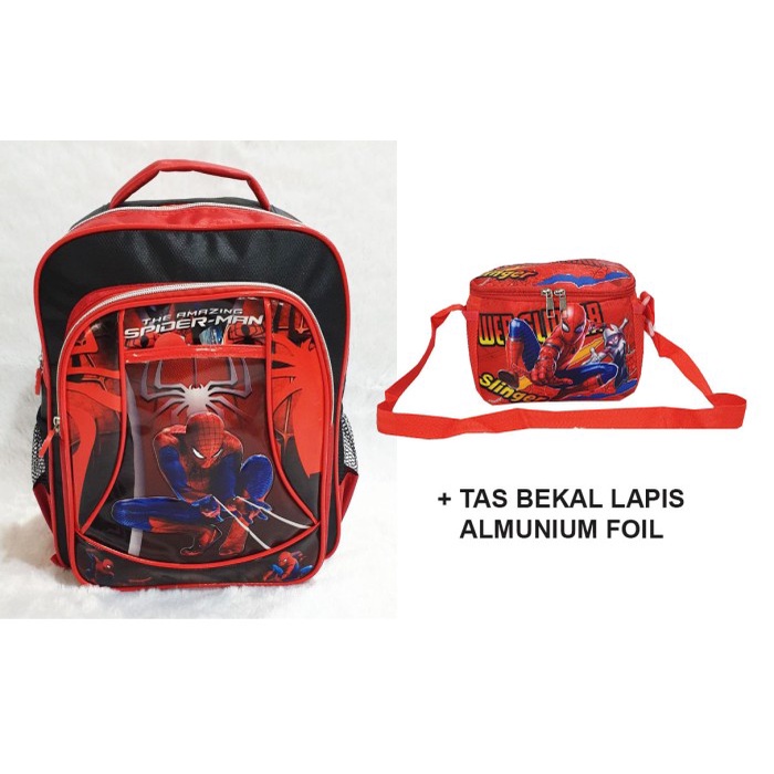 tas sekolah anak TK SD PAUD Sekolah Spiderman Kartun Koper E TAS ANAK Batman Anak Laki Laki Ka