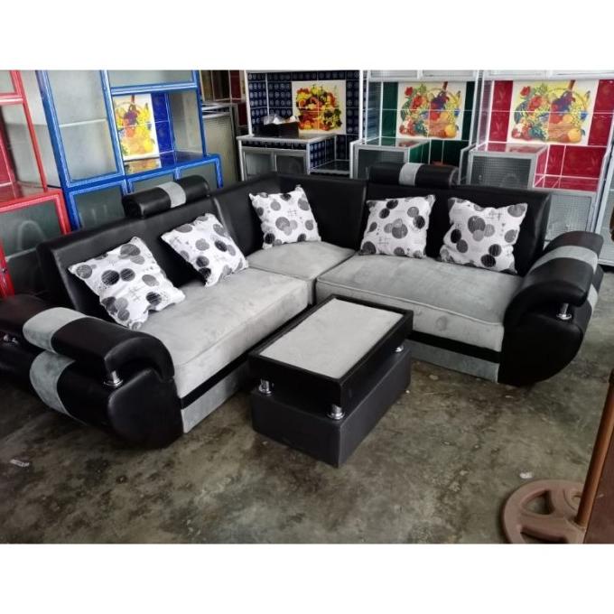 (Ss) - Sofa L Sudut Rinjani Minimalis + Free Meja Dan Bantal Dindamilka