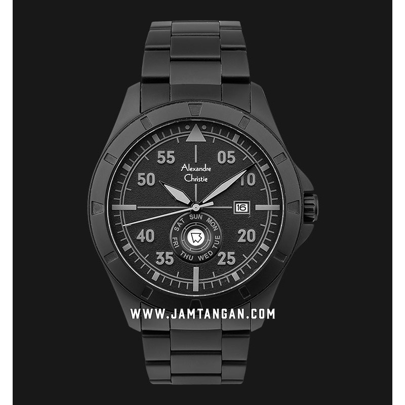 Alexandre Christie AC 6537 ME BIPBA Men Black Dial Black Stainless Steel Strap