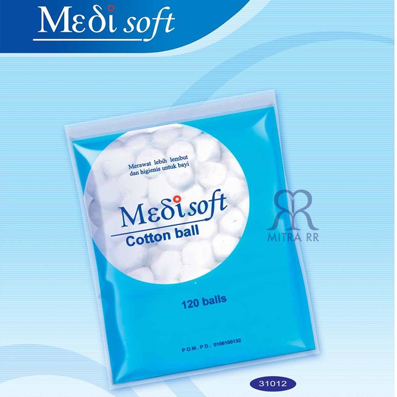 Kapas Medisoft Cotton Ball 120 Balls / Kapas Bulat Bola