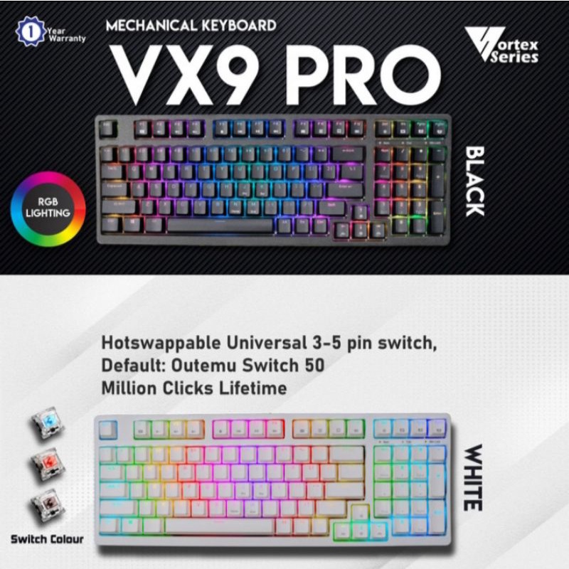 VortexSeries VX9 Pro Mechanical Keyboard (Pernah Dipakai)
