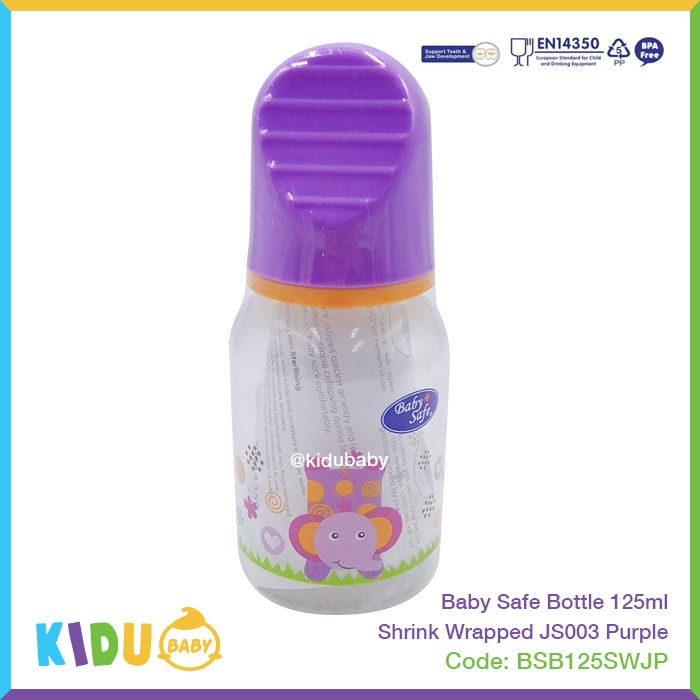 Baby Safe Botol Susu Bayi Botol Susu Anak Bottle 125ml Shrink Wrapped JS003 Kidu Baby