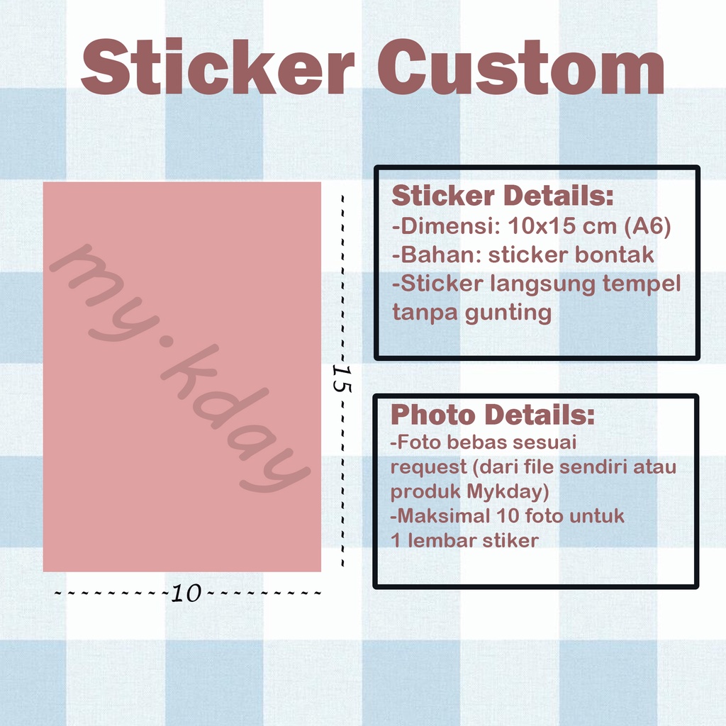Sticker Stiker Custom Kiss Cut A6