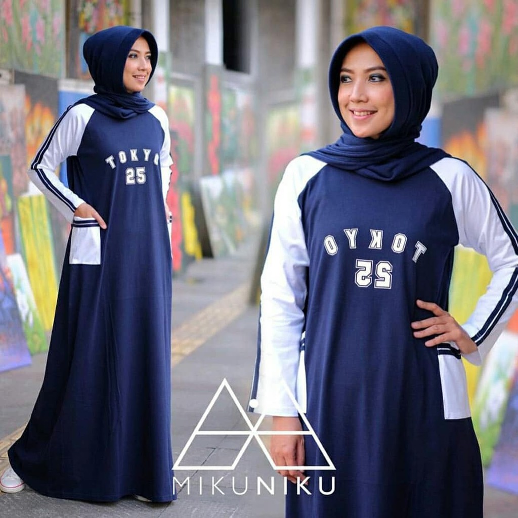 Baju Original Termurah MCL TOKYO 25 Maxi Dress Muslim Modern Panjang Hijab Fashion Wanita Gamis 2018