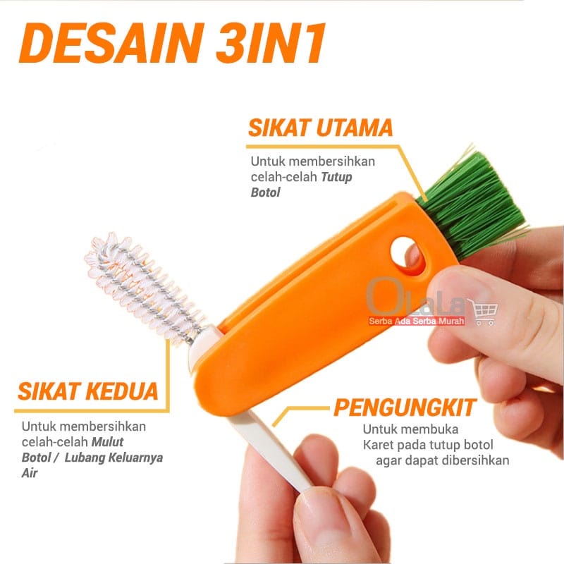 SIKAT CUCI BOTOL 3IN1 PEMBERSIH CELAH BOTOL MINUM DOT BAYI