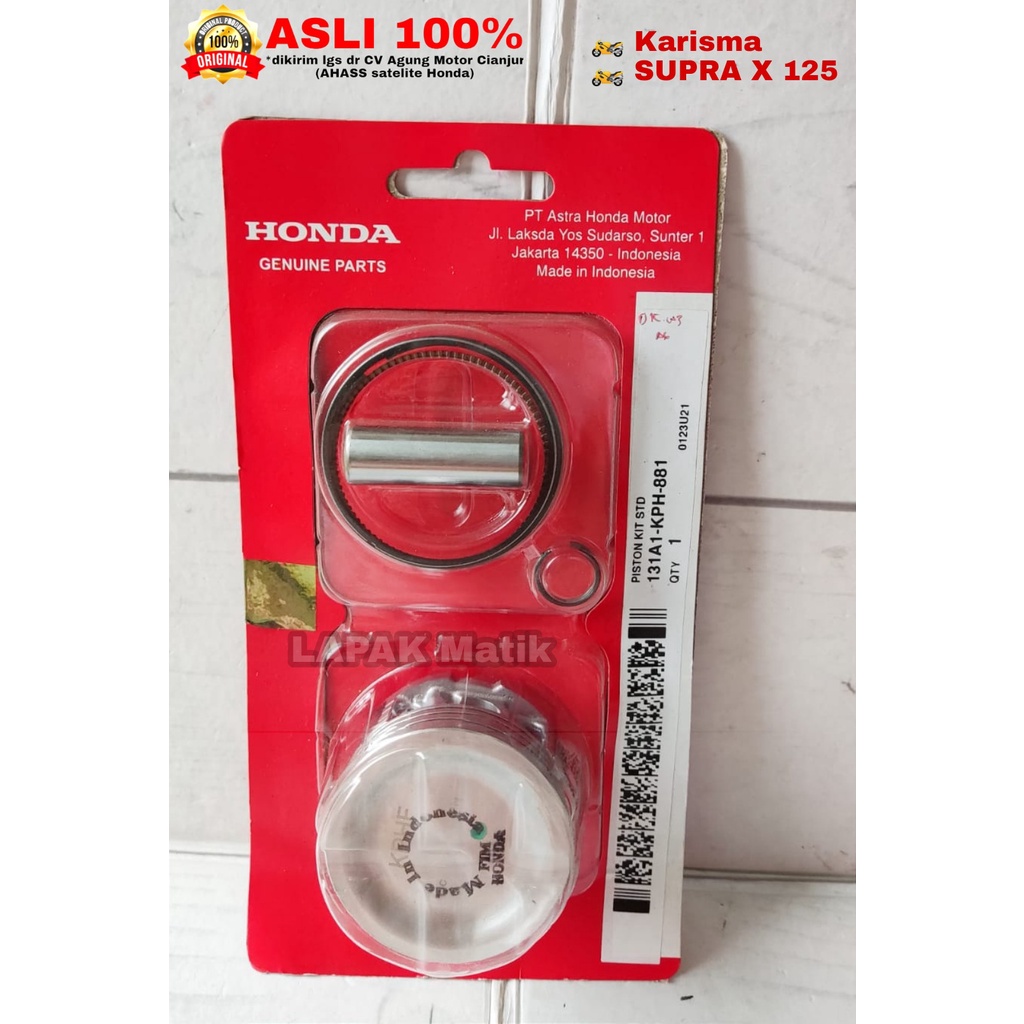 Piston Kit Ring Seher Set KARISMA KIRANA SUPRA X 125 ORI HONDA KPH