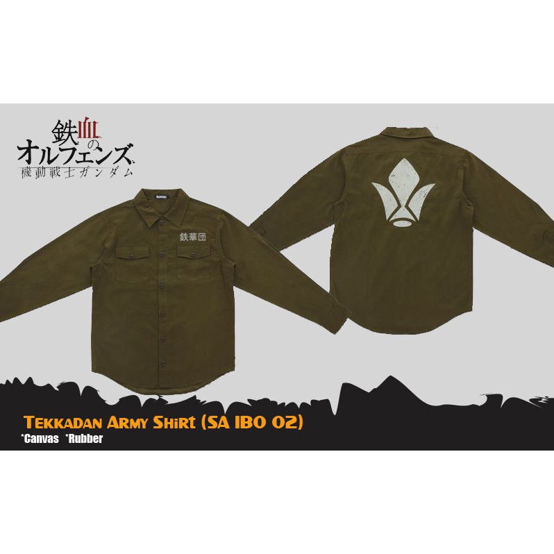 KEMEJA ANIME - TEKKADAN ARMY SHIRT - SA IBO 02