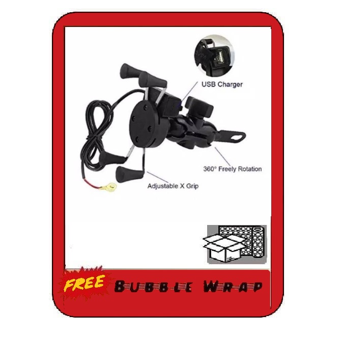 Mounting / Holder X Grip Hp Smartphone bracket charger motor holder handphone holder hp motor Duduka