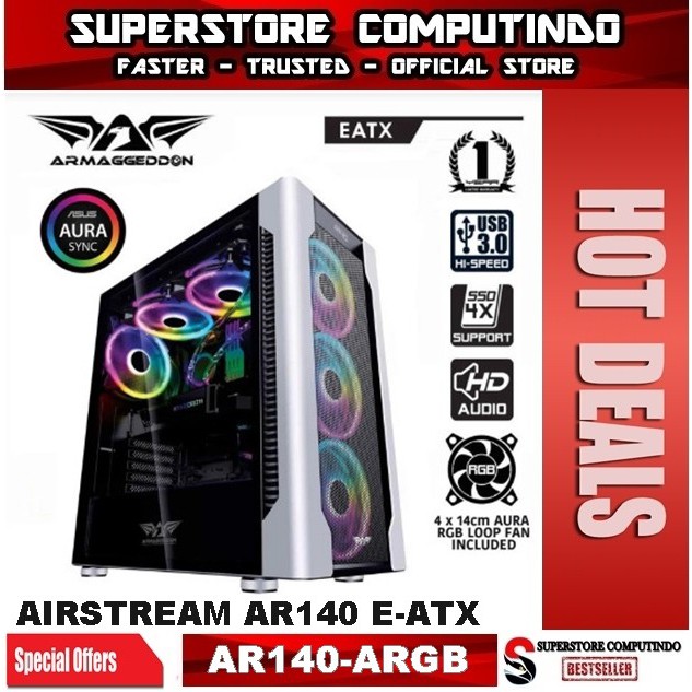 Armaggeddon AIRSTREAM AR140 ARGB E-ATX - With I4x14cm Fan Include