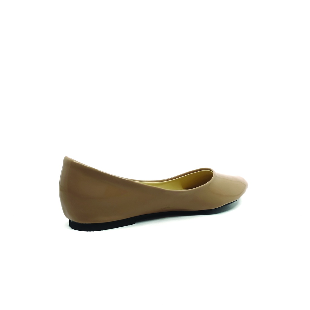 Workswell Sepatu Flat Wanita Basic Ujung Lancip Kode 3697 Mocca Glosy