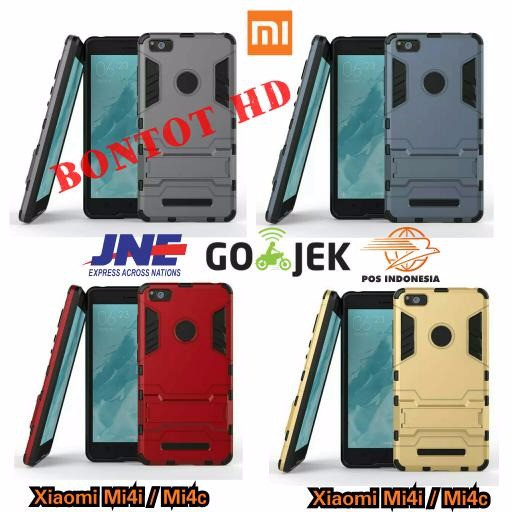 Casing XIAOMI Mi4C MI4I Armor Iron Man Slim Case Hybrid Transformers Dual Layer Stand hardcase Soft