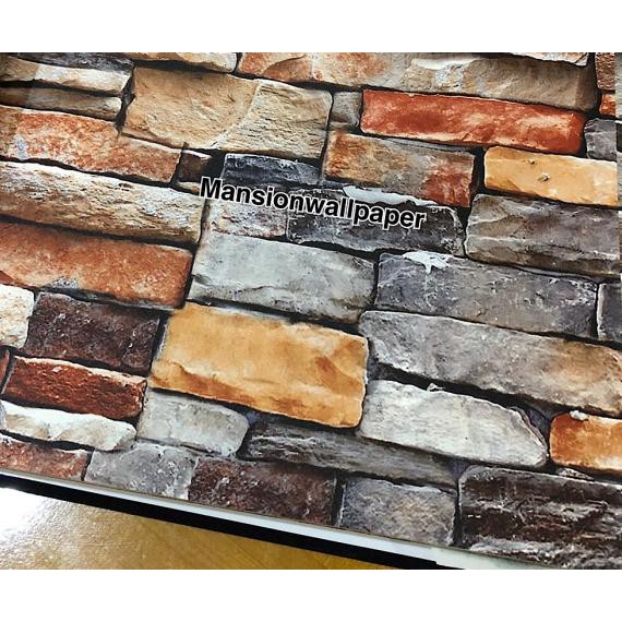 ♣ Wallpaper Dinding Batu Alam Warna 3D natural ™