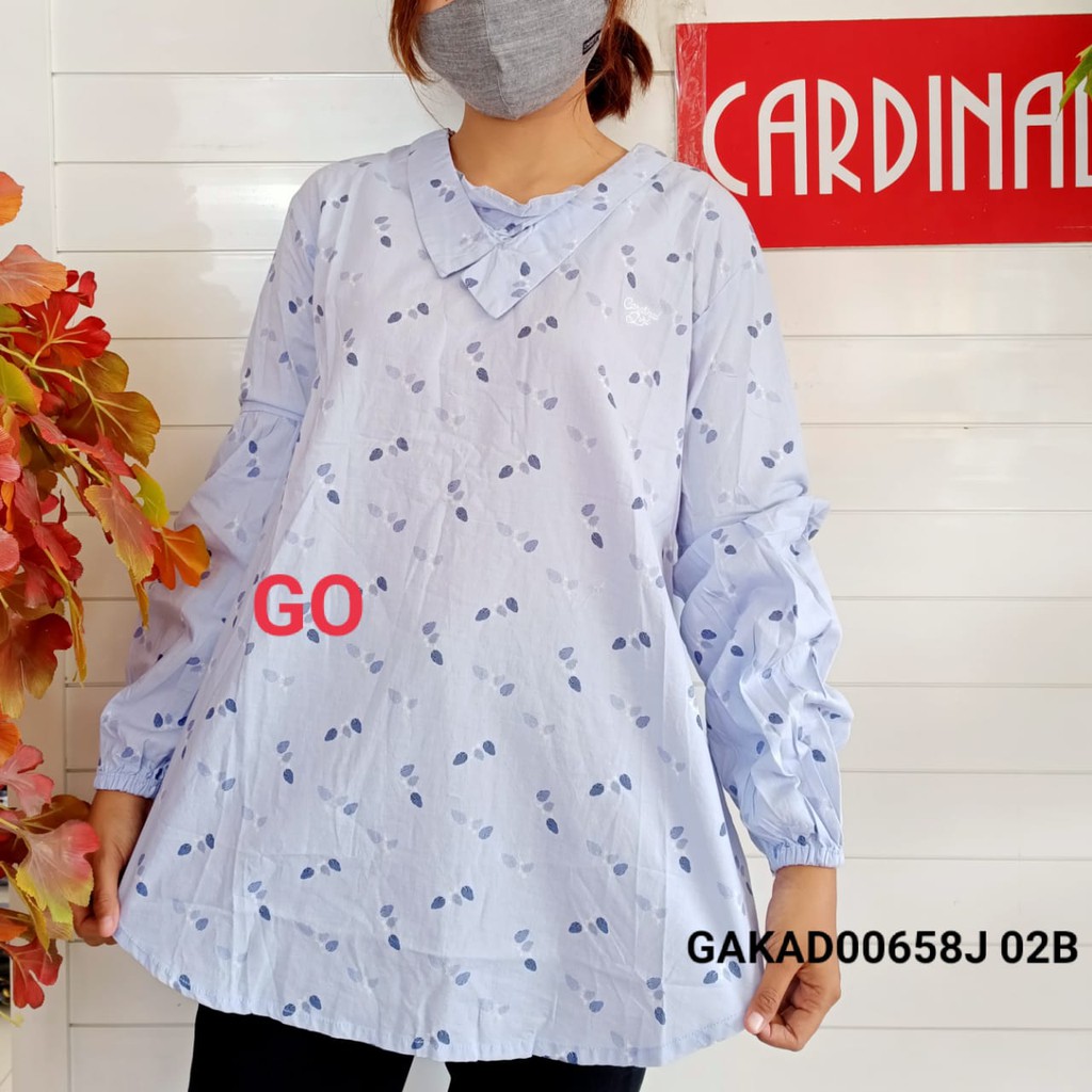 gof KYT CARDINAL GIRL KEMEJA Pakaian Wanita Atasan Kemeja Hem Casual Santai Original Lengan Panjang