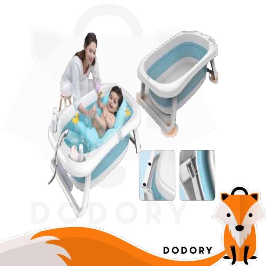 DODORY HL0254 Bak Mandi Bayi Lipat Dengan Alas Matras Bathtub Folding Baby Portable Foldable Silicone Tempat Renang Bath Tub Shower Mainan Anak Tebal Aman