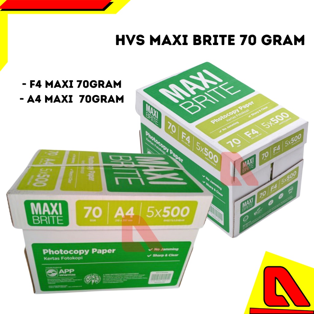 

KERTAS HVS A4 F4 70GRAM MAXI 1BOKS/DOZ MURAH