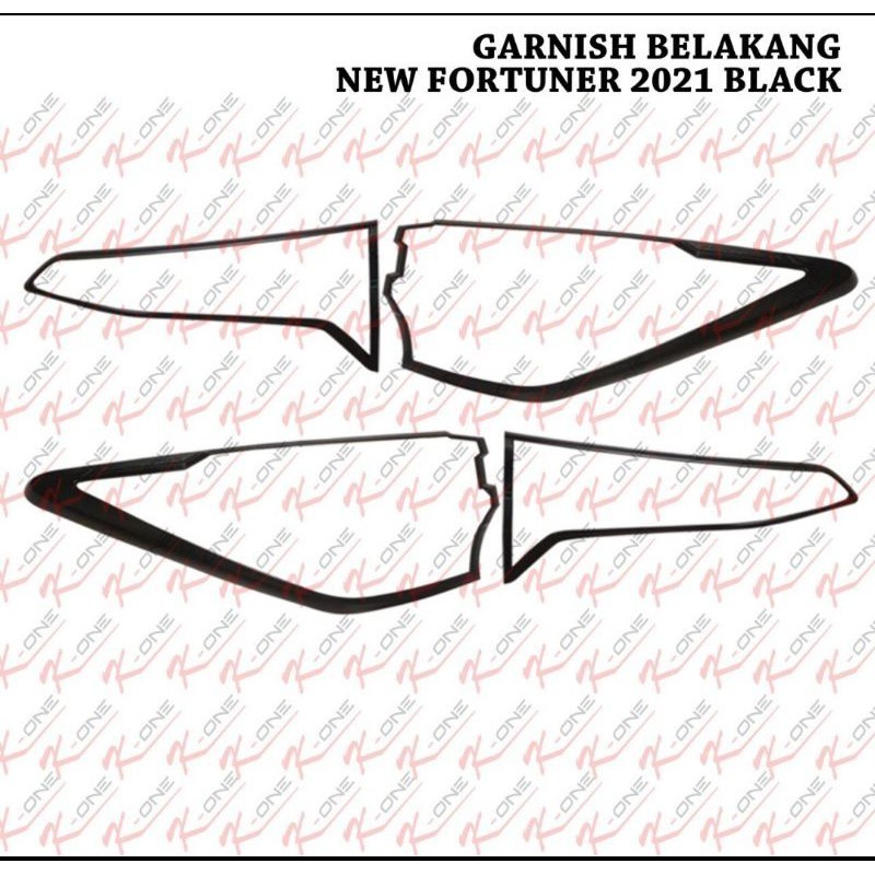 Garnish Belakang / Tail Lamp Garnish All New Fortuner 2021 Black Doff
