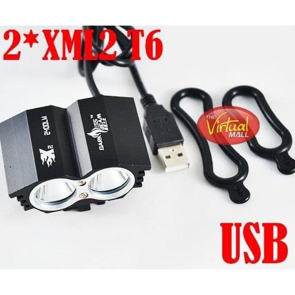HOT SALE USB NEW Owl Eye X2 LED 2x Cree XM-L2 T6 Bicycle / Sepeda 5-7.5v 3 mode TERMURAH