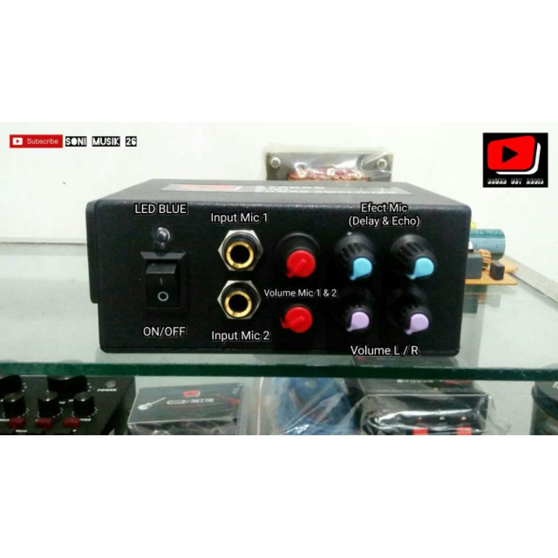 Stereo mini power amplifier 12volt DC (bisa pakai aki motor)