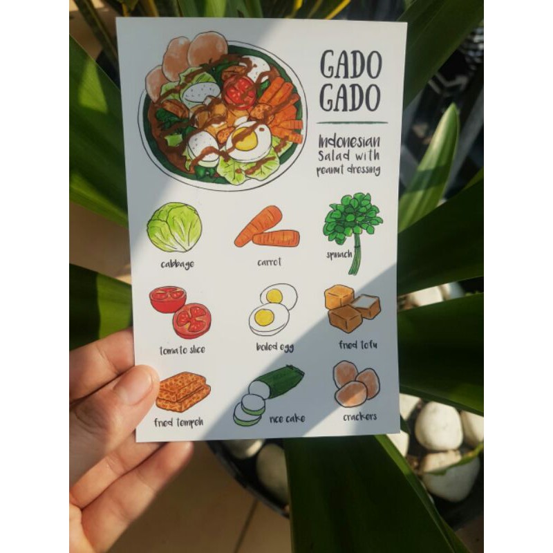 

Gado Gado Makanan Khas Indonesia Postcard Kartu Pos Surat Filateli Lotek Resep Recipe Kartu Ucapan
