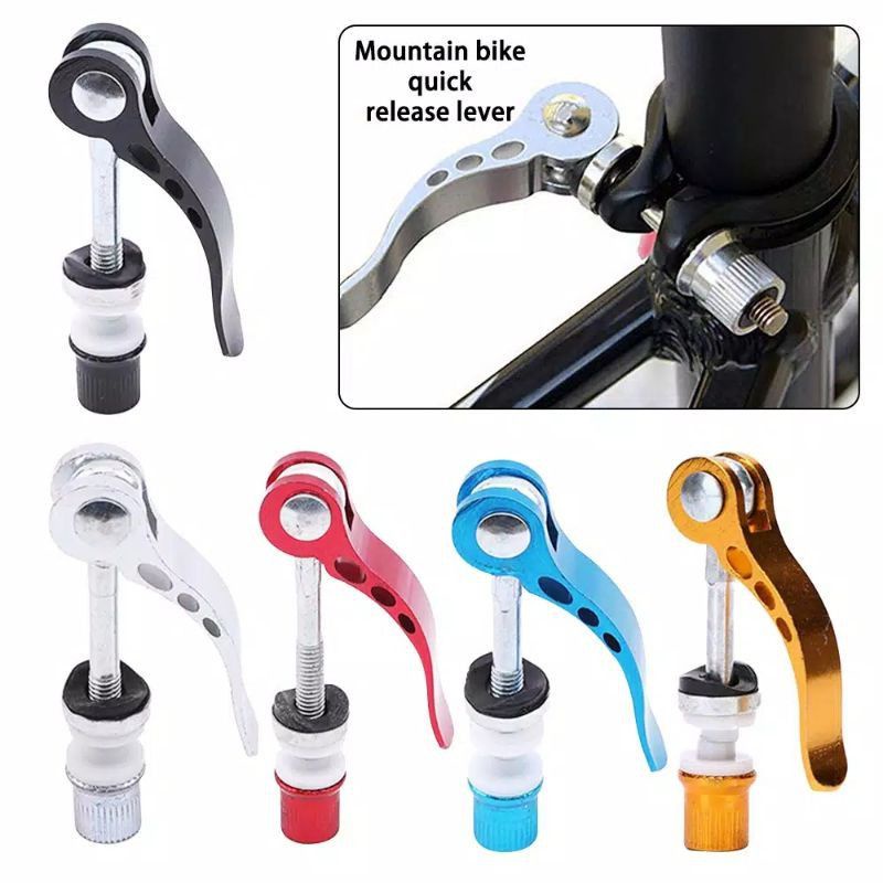 Quick Release Alloy Seatpost Klem QR Baut Tiang Sepeda Lipat MTB DLL SEATPIN BAUT TEKUK ALLOY QUICK RELEASE SEAT CLAMP BAUT PENJEPIT TIANG SADEL