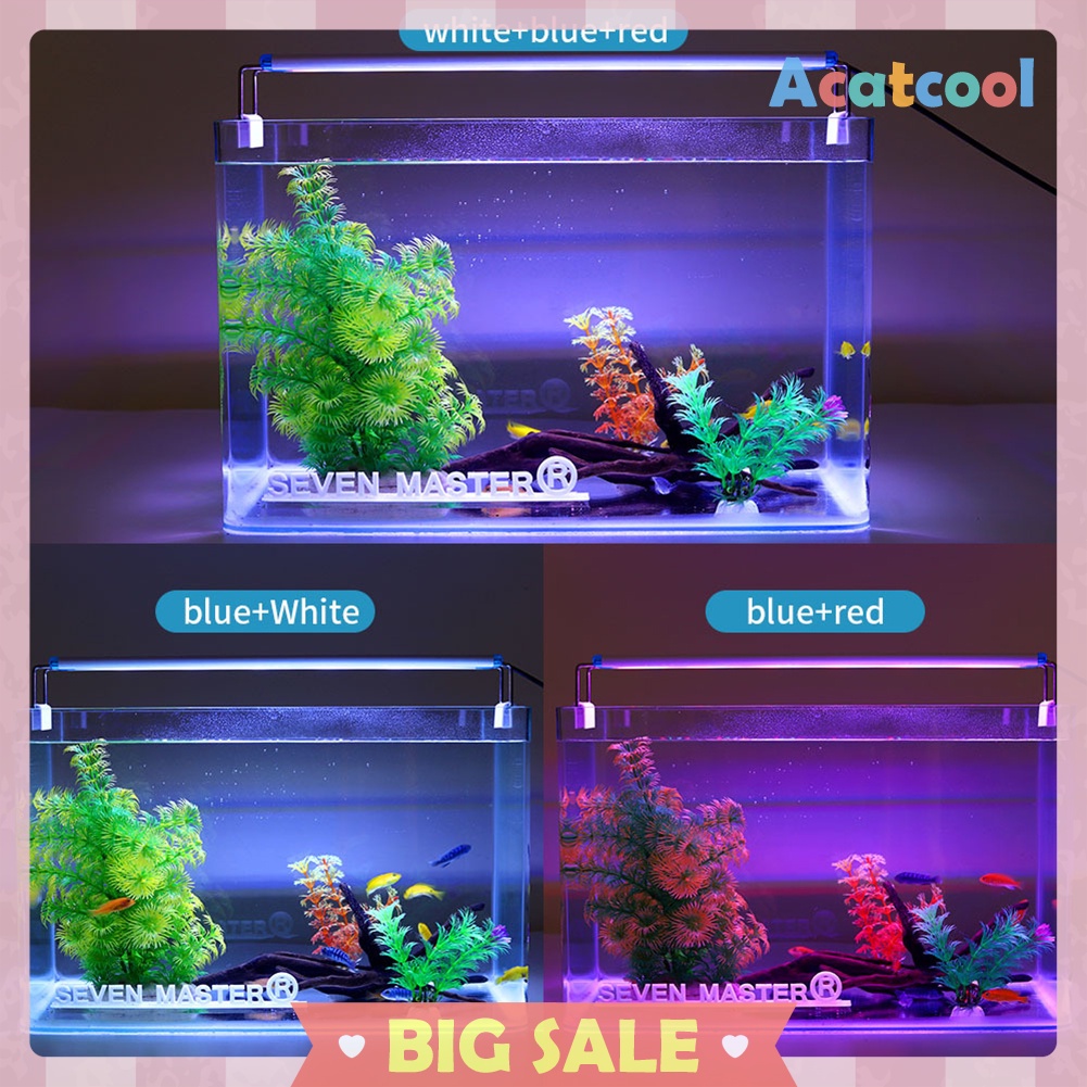 Aquarium Light LED Fish Tank Slim Clip Lamp Plant Grow Lighting 18-58cm US