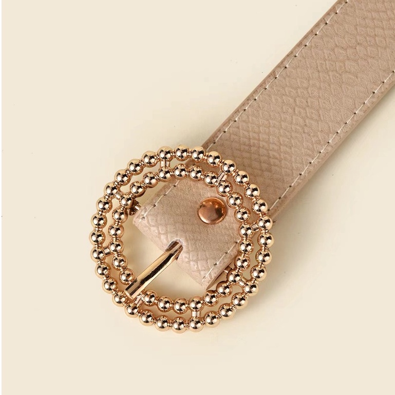 (Hello Girl) YD16 Ikat Pinggang Wanita Polos Thin Belt With Buckle Korea Import