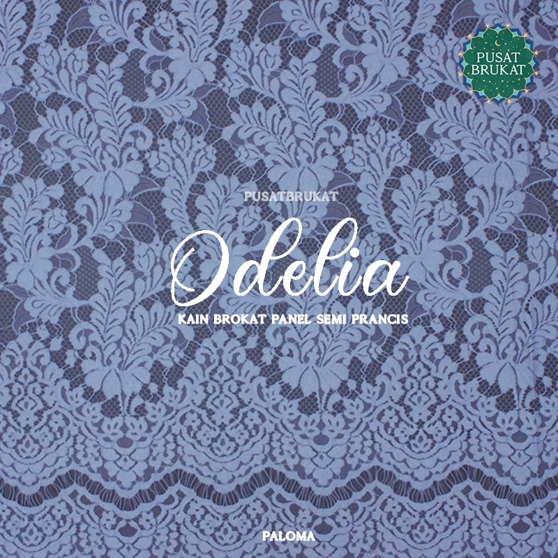 KAIN BROKAT KEBAYA SEMI ITALY PRANCIS KATUN / BRUKAT PANEL ODELIA P 891002, P250CM x L140CM [harga per potong]